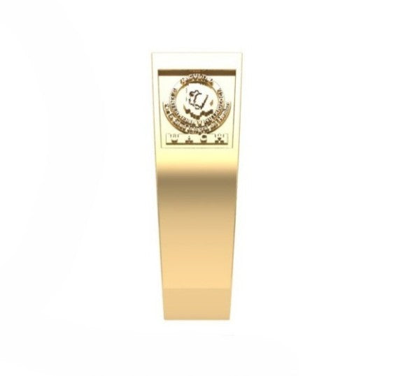 Anillo de Graduación Logo Rectangular con Grabados Laterales Escolares