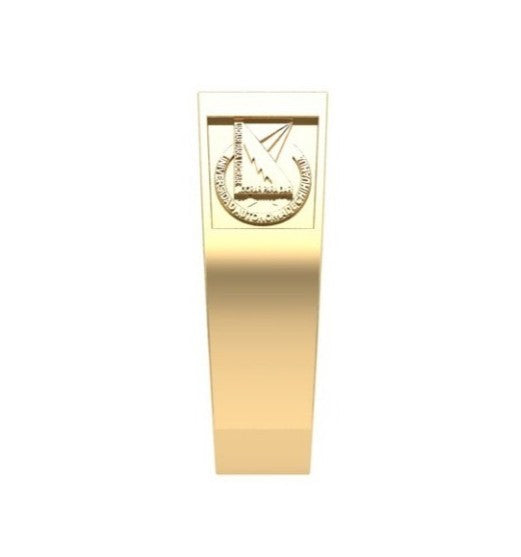 Anillo de Graduación Logo Rectangular con Grabados Laterales Escolares