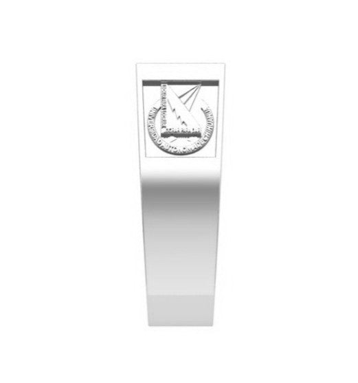 Anillo de Graduación Logo Rectangular con Grabados Laterales Escolares