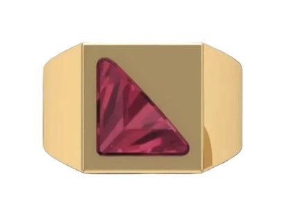 Anillo de Graduación con Incrustación en Forma Triangular