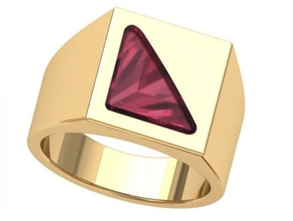 Anillo de Graduación con Incrustación en Forma Triangular
