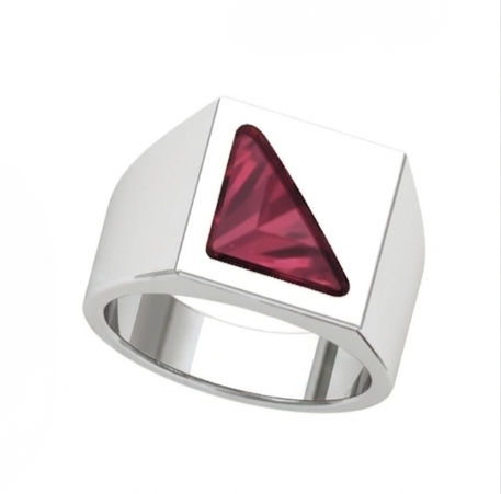 Anillo de Graduación con Incrustación en Forma Triangular