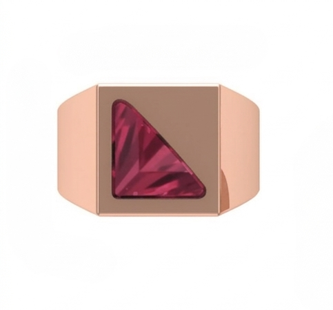 Anillo de Graduación con Incrustación en Forma Triangular