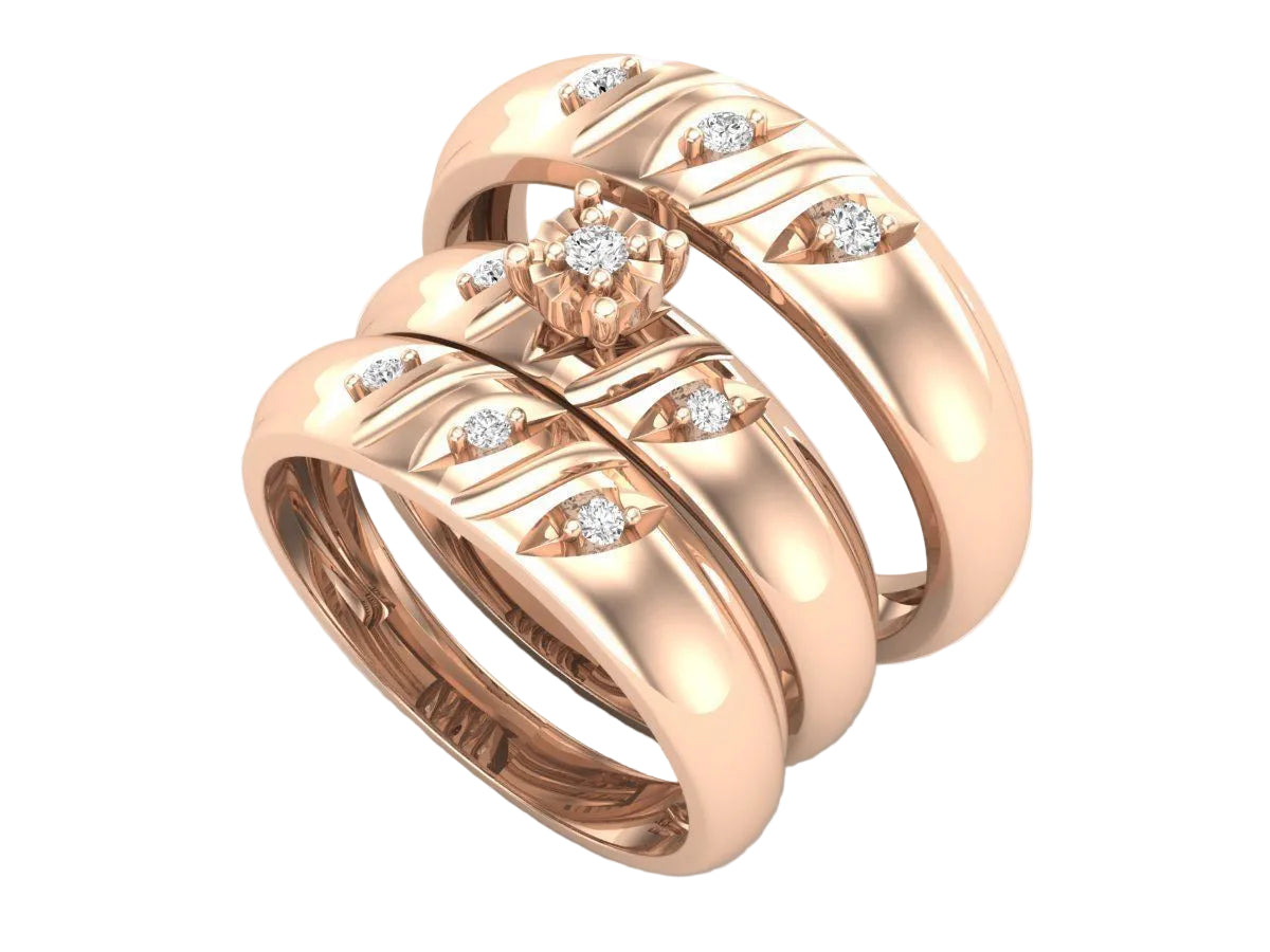 Trio de Argollas Matrimoniales AV 414