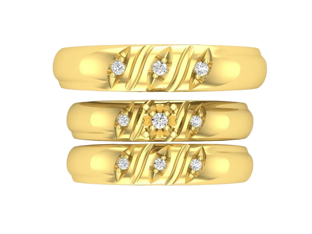 Trio de Argollas Matrimoniales AV 414