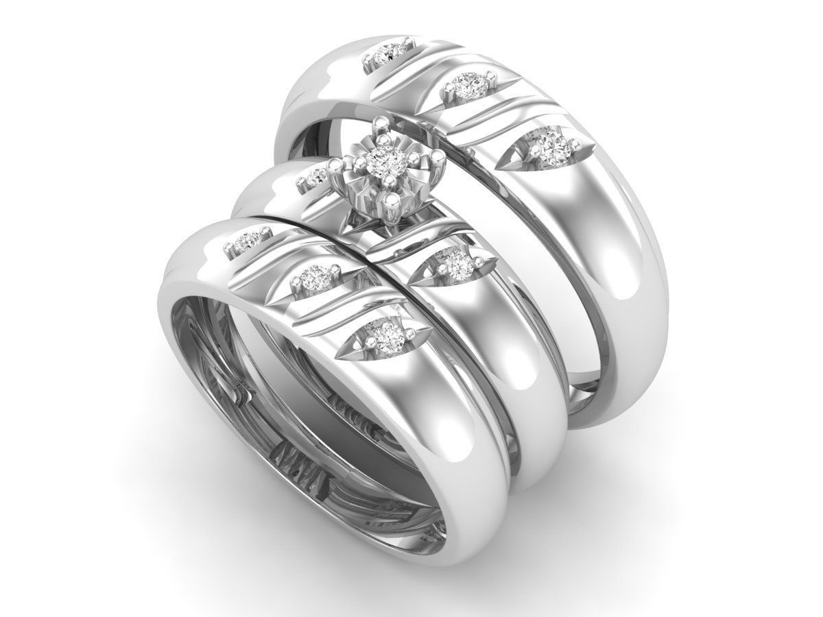 Trio de Argollas Matrimoniales AV 414