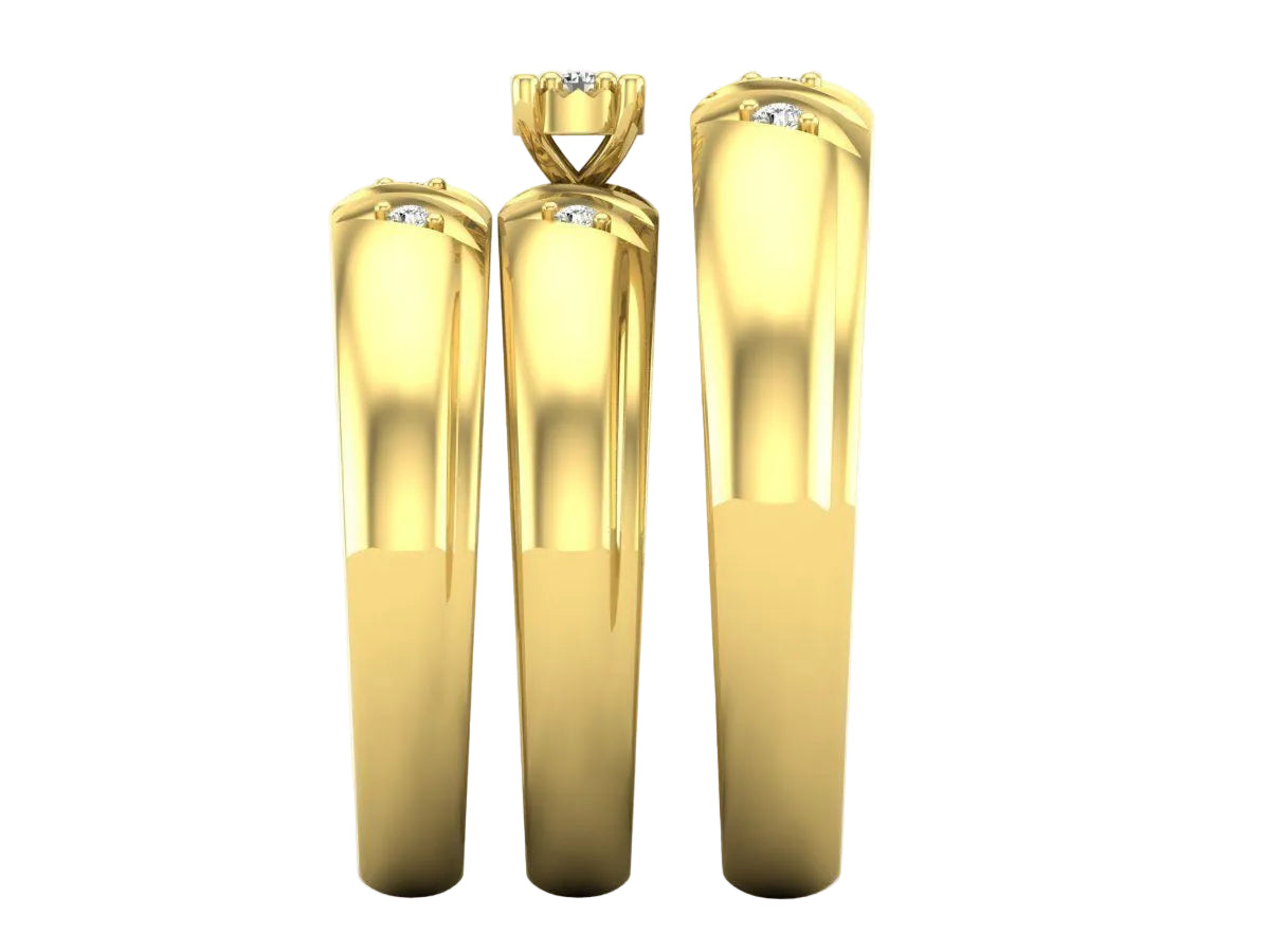 Trio de Argollas Matrimoniales AV 414