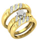 Trio de Argollas Matrimoniales AV 453 con Solitario Hexagonal