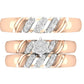 Trio de Argollas Matrimoniales AV 453 con Solitario Hexagonal