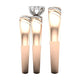 Trio de Argollas Matrimoniales AV 453 con Solitario Hexagonal