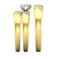 Trio de Argollas Matrimoniales AV 453 con Solitario Hexagonal