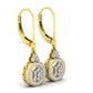 Aretes con Halos de Oro Recubiertos de Brillantes Incrustaciones