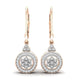 Aretes con Halos de Oro Recubiertos de Brillantes Incrustaciones