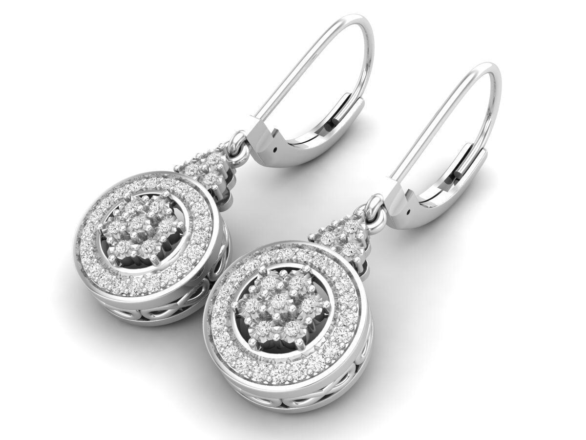 Aretes con Halos de Oro Recubiertos de Brillantes Incrustaciones