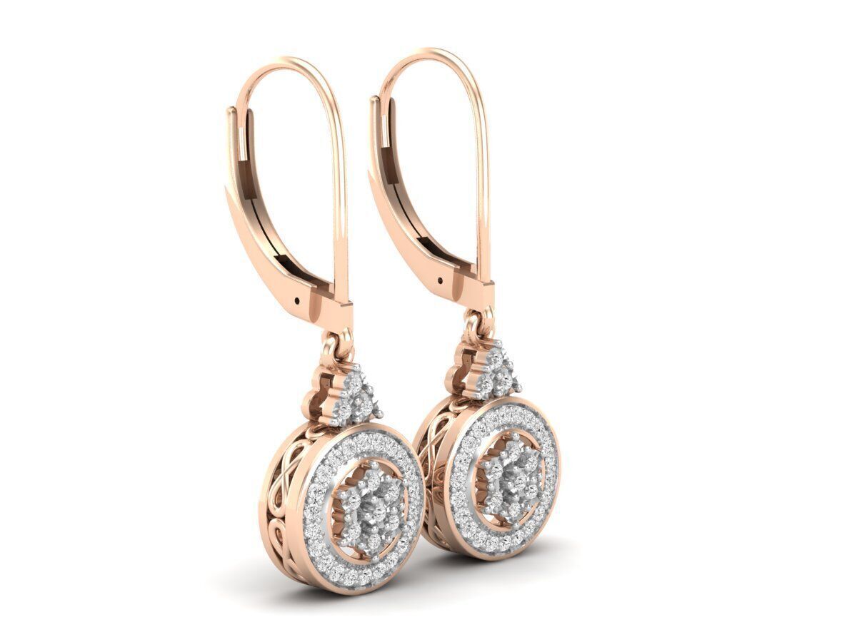 Aretes con Halos de Oro Recubiertos de Brillantes Incrustaciones