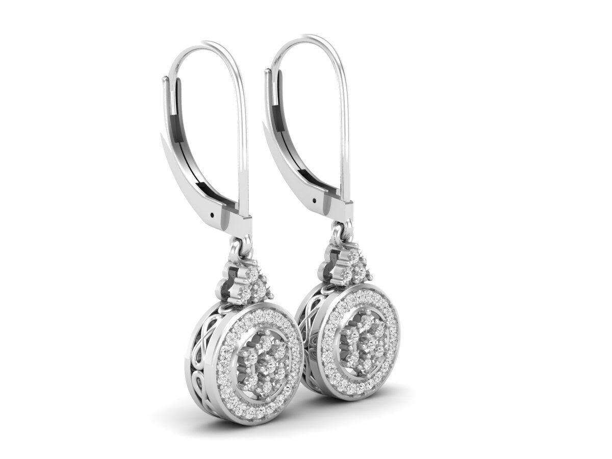 Aretes con Halos de Oro Recubiertos de Brillantes Incrustaciones