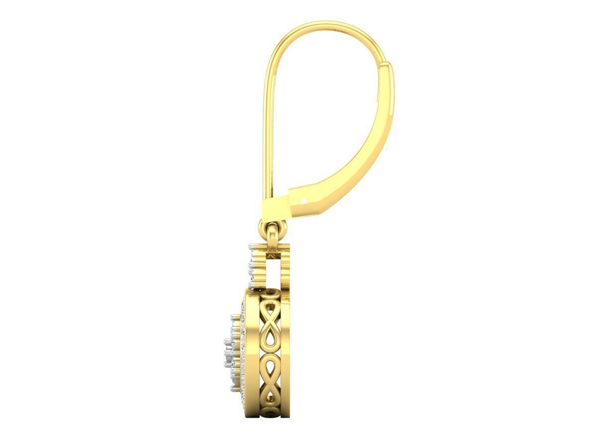 Aretes con Halos de Oro Recubiertos de Brillantes Incrustaciones