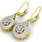 Aretes con Halos de Oro Recubiertos de Brillantes Incrustaciones