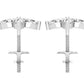 Aretes de Oro con Incrustaciones Brillantes en Forma de Flor
