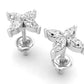Aretes de Oro con Incrustaciones Brillantes en Forma de Flor