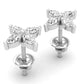 Aretes de Oro con Incrustaciones Brillantes en Forma de Flor