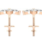 Aretes de Oro con Incrustaciones Brillantes en Forma de Flor