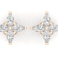 Aretes de Oro con Incrustaciones Brillantes en Forma de Flor