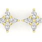 Aretes de Oro con Incrustaciones Brillantes en Forma de Flor