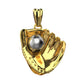 Dije de BaseBall de Oro Amarillo y Oro Blanco