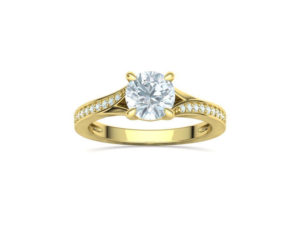 Anillo de Compromiso Solitaire con Incrustaciones