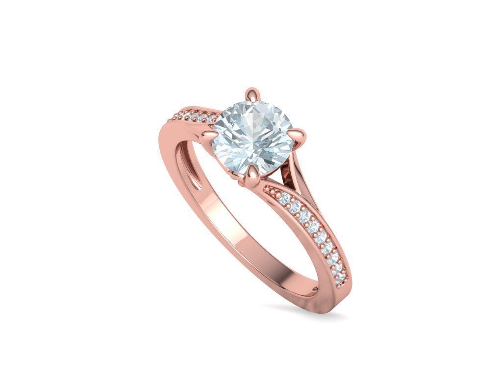 Anillo de Compromiso Solitaire con Incrustaciones