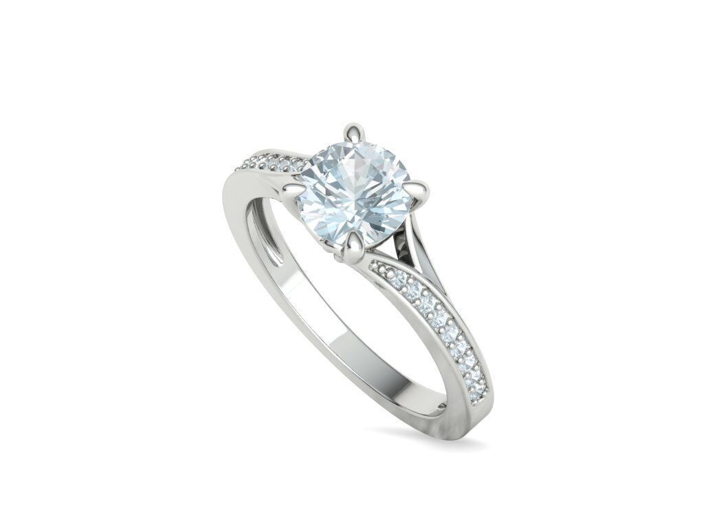 Anillo de Compromiso Solitaire con Incrustaciones