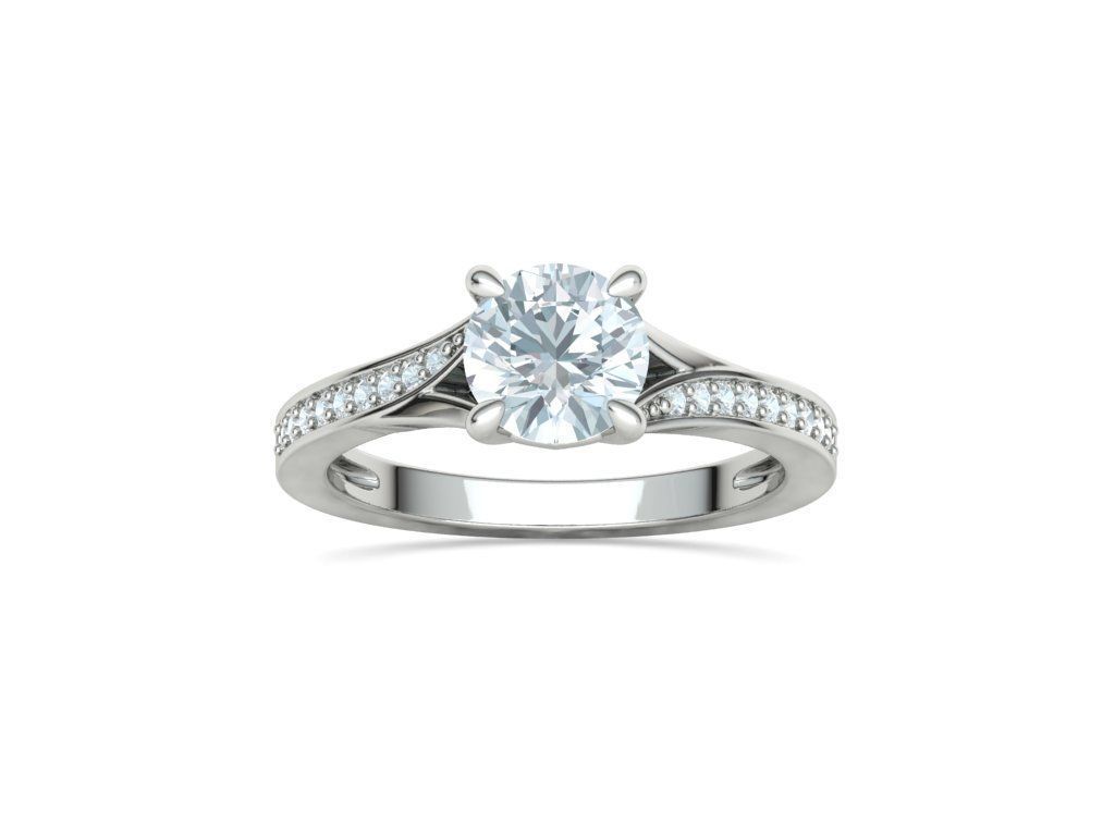 Anillo de Compromiso Solitaire con Incrustaciones
