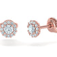 Aretes de Retazos y Halo Clásico con Brillantes Incrustaciones