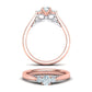Anillo de Compromiso Tres Piedras Bow de Oro 14k  Diamantes