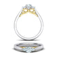 Anillo de Compromiso Tres Piedras Bow de Oro 14k  Diamantes