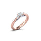 Anillo de Compromiso Tres Piedras Bow de Oro 14k  Diamantes