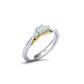 Anillo de Compromiso Tres Piedras Bow de Oro 14k  Diamantes