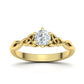 Anillo de Compromiso con Nudo Celta de Oro 14k e Incrustación Redonda