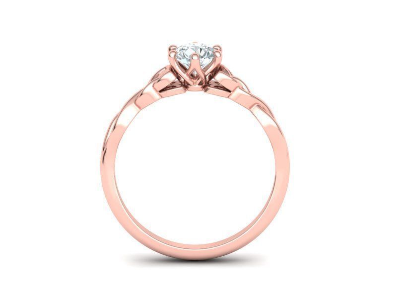 Anillo de Compromiso con Nudo Celta de Oro 14k e Incrustación Redonda