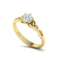 Anillo de Compromiso con Nudo Celta de Oro 14k e Incrustación Redonda