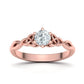 Anillo de Compromiso con Nudo Celta de Oro 14k e Incrustación Redonda