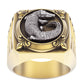 Anillo de Oro Amarillo con Cocodrilo de Oro Blanco