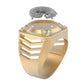 Anillo de Oro Amarillo con Cocodrilo de Oro Blanco