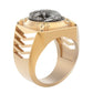 Anillo de Oro Amarillo con Cocodrilo de Oro Blanco