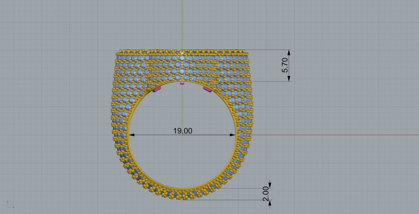 Anillo Cross Way Around de Oro Amarillo Recubierto Incrustaciones Deslumbrantes