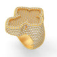 Anillo Cross Way Around de Oro Amarillo Recubierto Incrustaciones Deslumbrantes