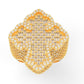Anillo Cross Ring de Oro Amarillo Recubierto de Deslumbrantes Incrustaciones