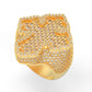 Anillo Cross Ring de Oro Amarillo Recubierto de Deslumbrantes Incrustaciones