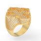 Anillo Cross Ring de Oro Amarillo Recubierto de Deslumbrantes Incrustaciones